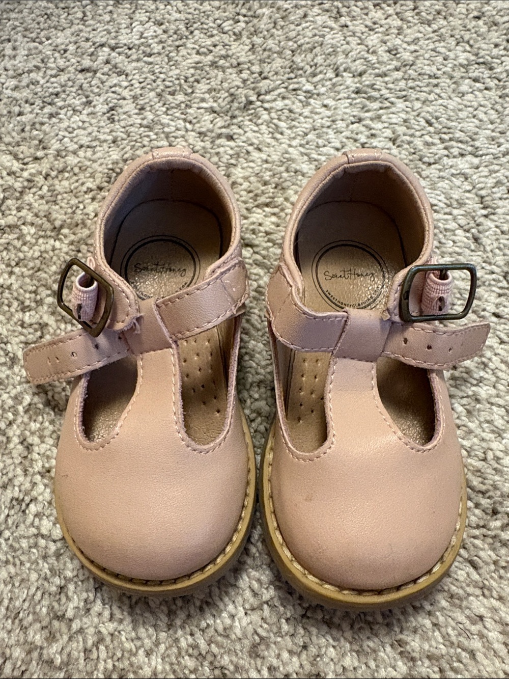 SweetHoney Blush Pink T-Strap Toddler Mary Jane Shoes